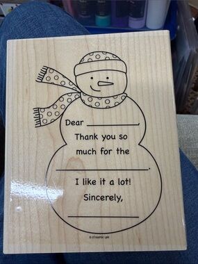 Stampin' Up! Black Snowman Thank You Fill-In Stamp